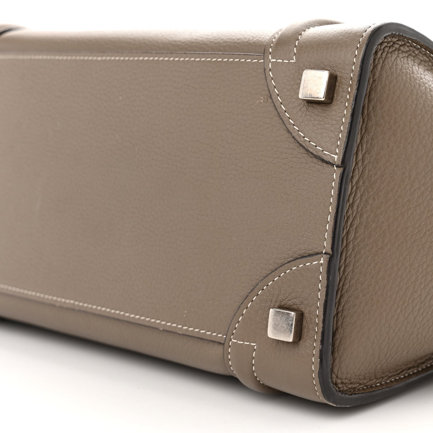 Smooth Calfskin Interstice Micro Luggage Light Taupe