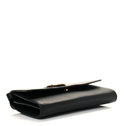 Versace Grained Calfskin Virtus Wallet On Chain Black 3 of 8