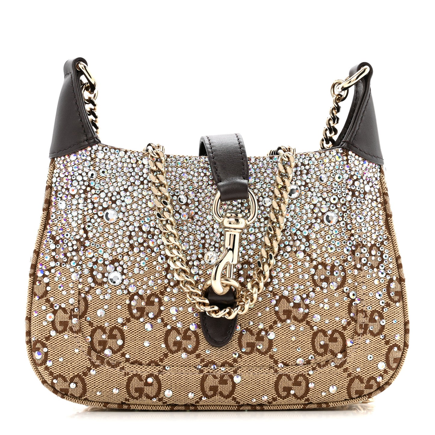 Monogram Crystal Mini Jackie Notte Bag Camel Ebony