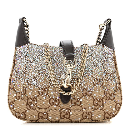 Gucci Monogram Crystal Mini Jackie Notte Bag Camel Ebony 1 of 11
