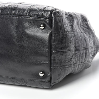 Chanel Lambskin Square Stitched Lax Accordion Shoulder Bag Black 9 of 10