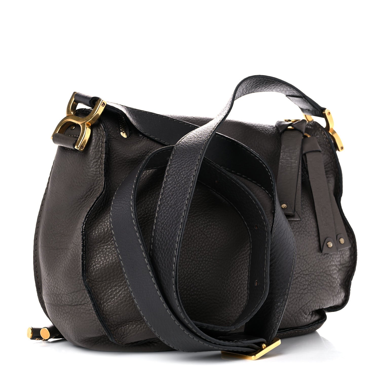 Chloe Calfskin Medium Marcie Round Zip Crossbody Ash 3 of 20