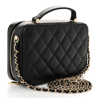 Chanel Caviar Quilted Top Handle Vanity Case Black 3 of 10