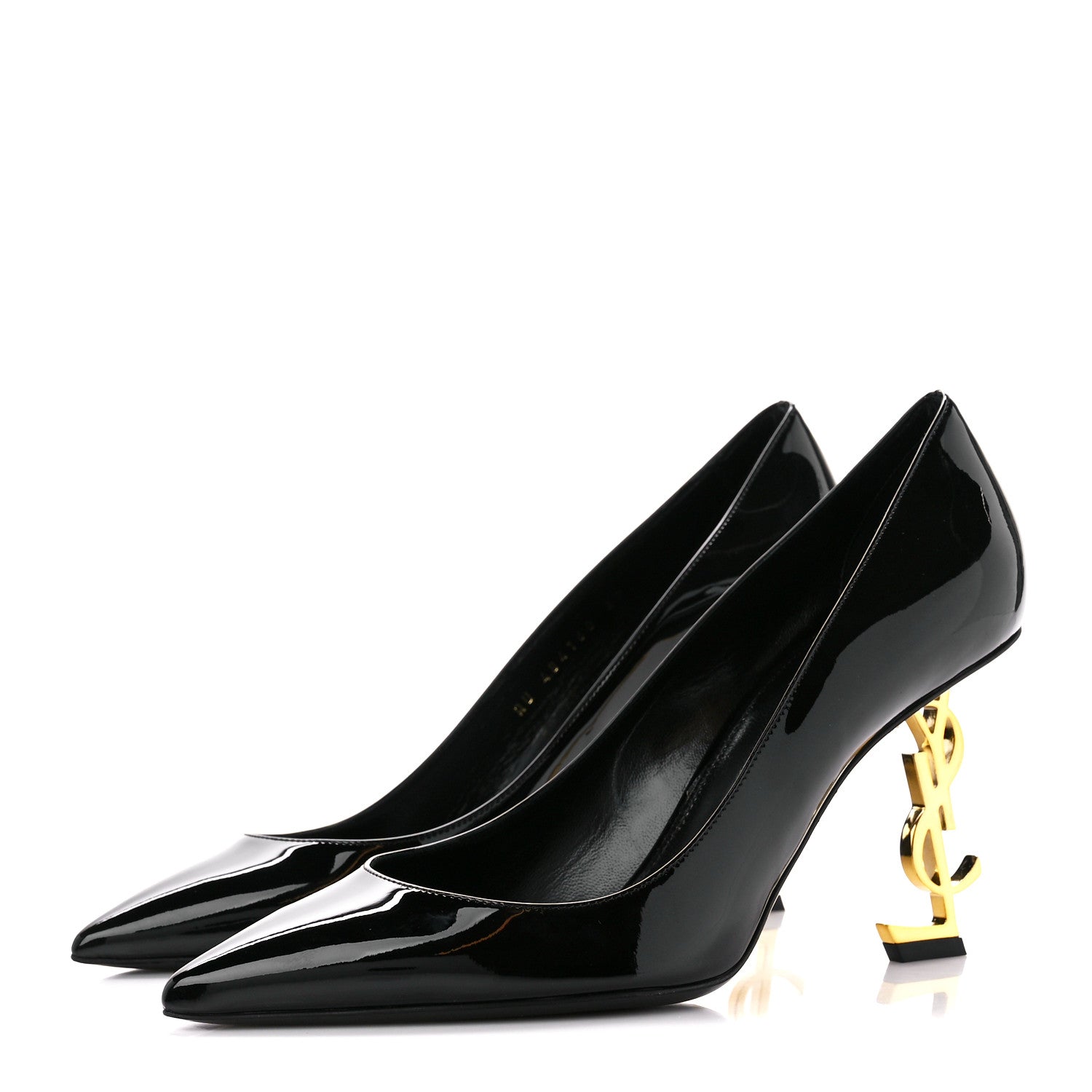 Saint Laurent Patent Calfskin Opyum 85 Pumps 39 Black Gold 3 of 9