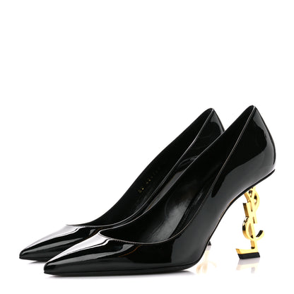 Saint Laurent Patent Calfskin Opyum 85 Pumps 39 Black Gold 3 of 9