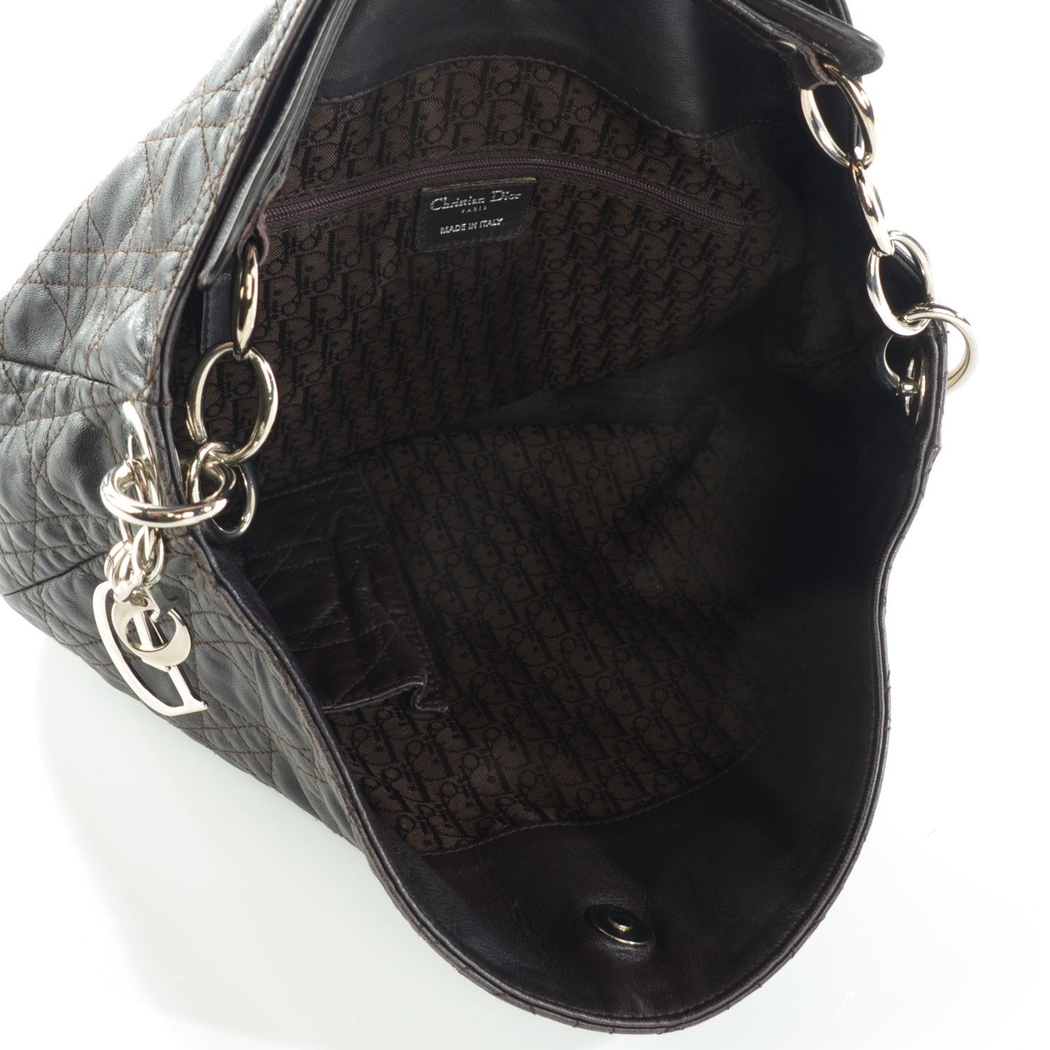 Christian Dior Lambskin Cannage Large Dior Soft Hobo Brown 7 of 7