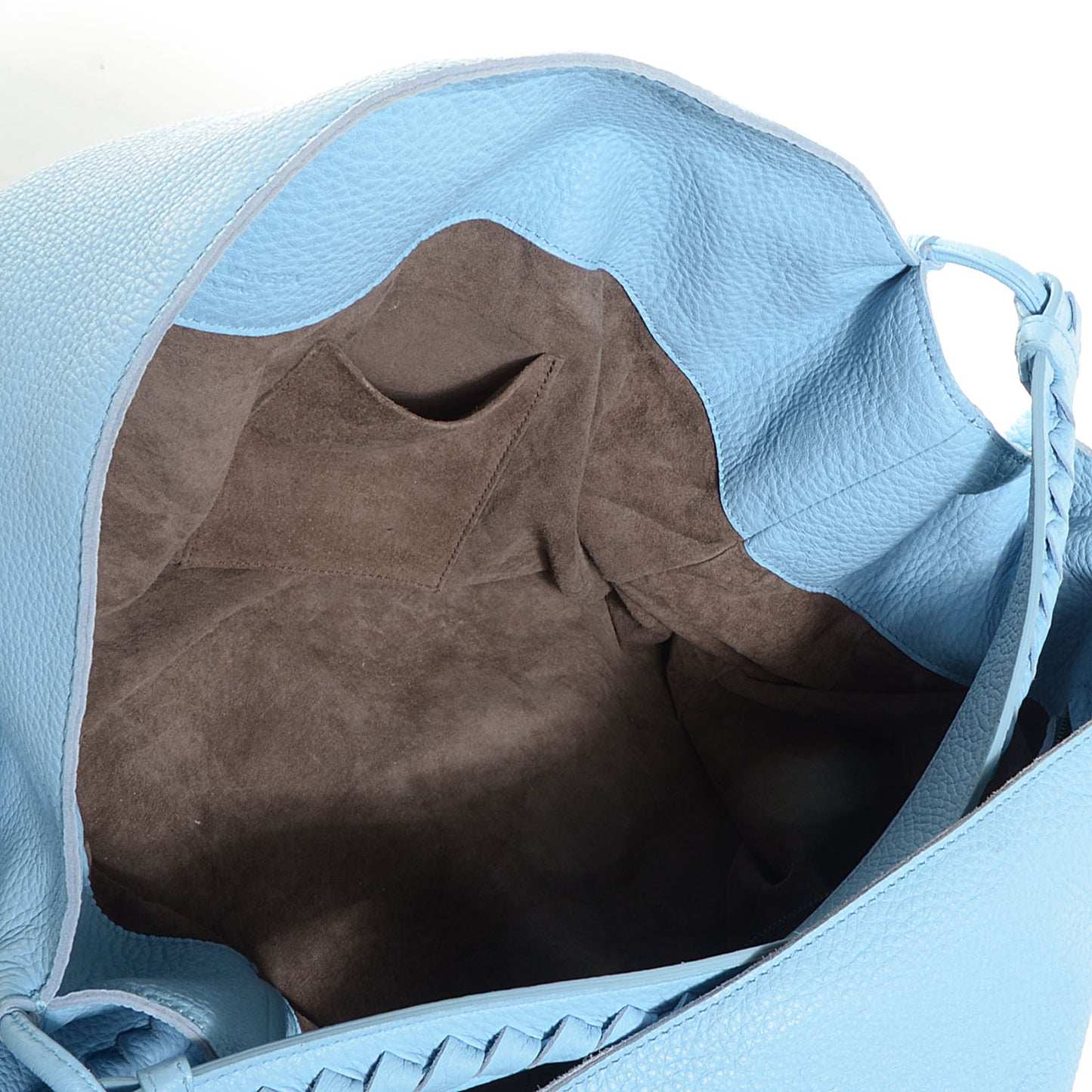 Washed Cervo Deerskin Large Hobo Ciel