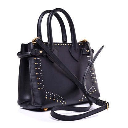 Burberry Smooth Calfskin Riveted Small Banner Tote Black 3 of 19