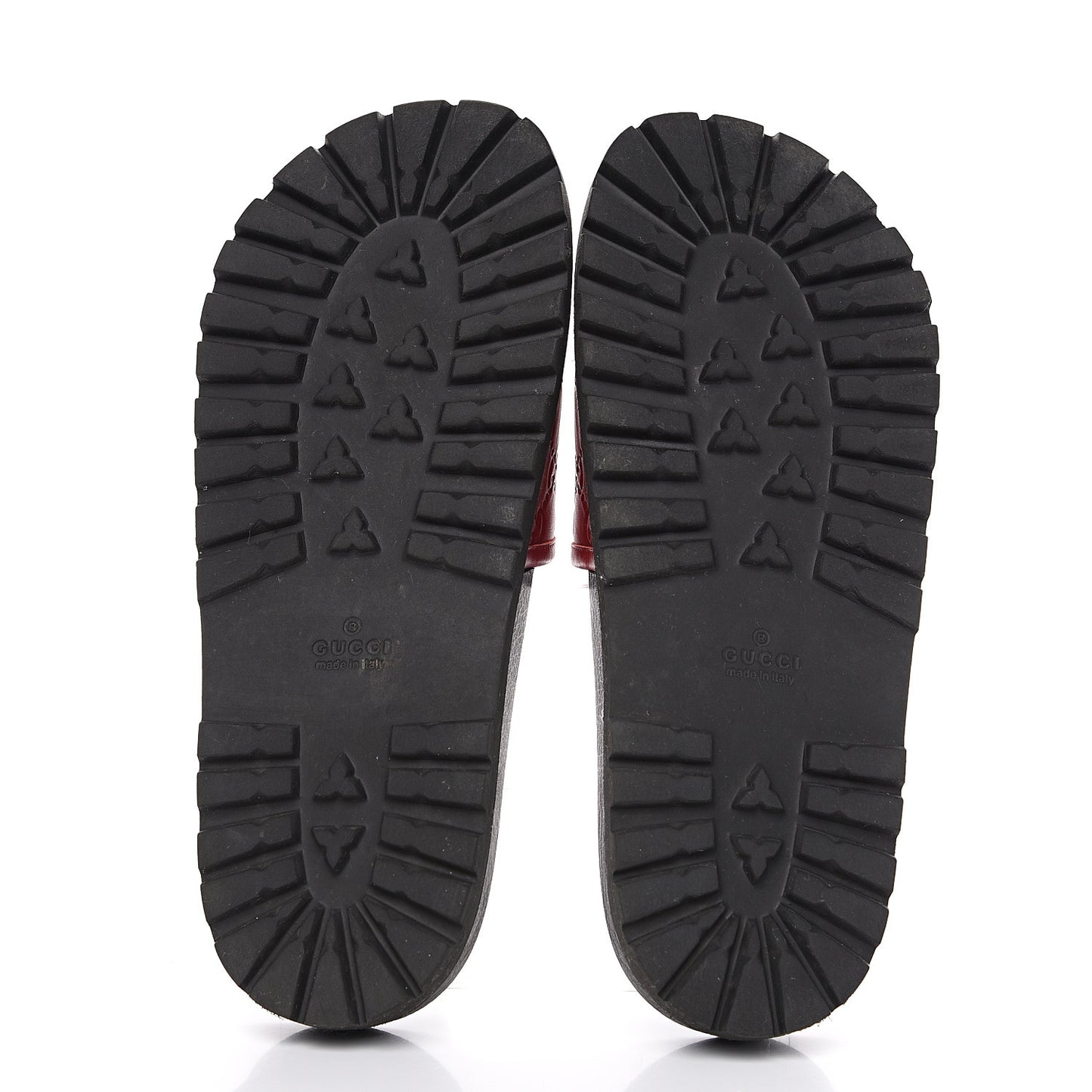 Guccissima Signature Mens Lug Sole Slide Sandals 8 Hibiscus Red
