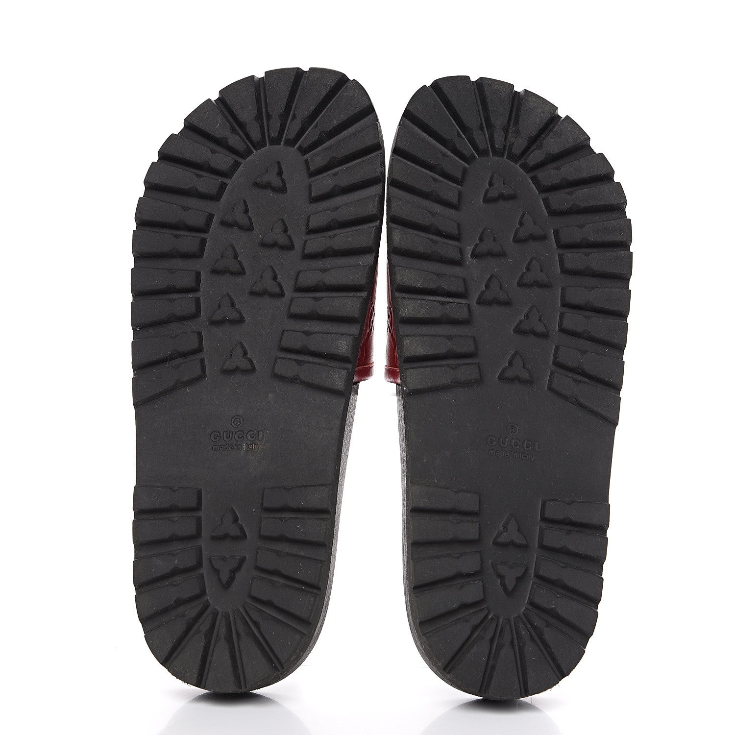 Gucci Guccissima Signature Mens Lug Sole Slide Sandals 8 Hibiscus Red 5 of 7