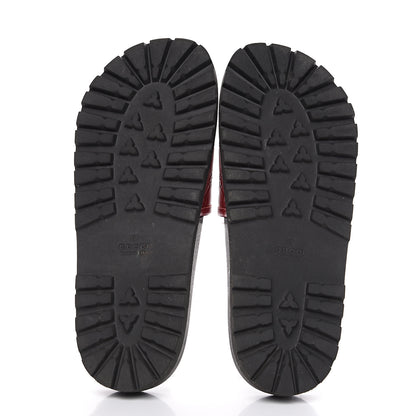 Gucci Guccissima Signature Mens Lug Sole Slide Sandals 8 Hibiscus Red 5 of 7