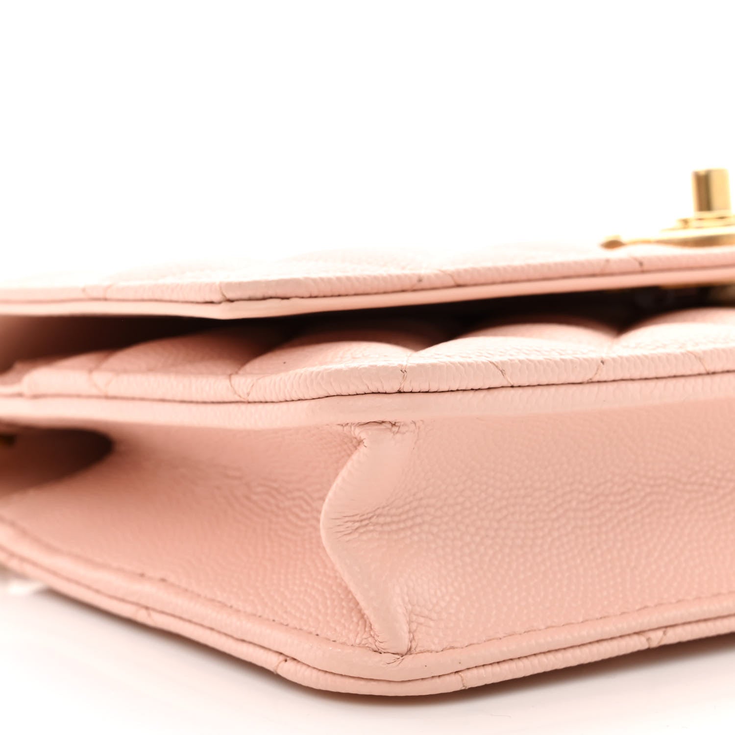 Chanel Caviar Quilted Camellia Wallet On Chain WOC Light Pink 10 of 12