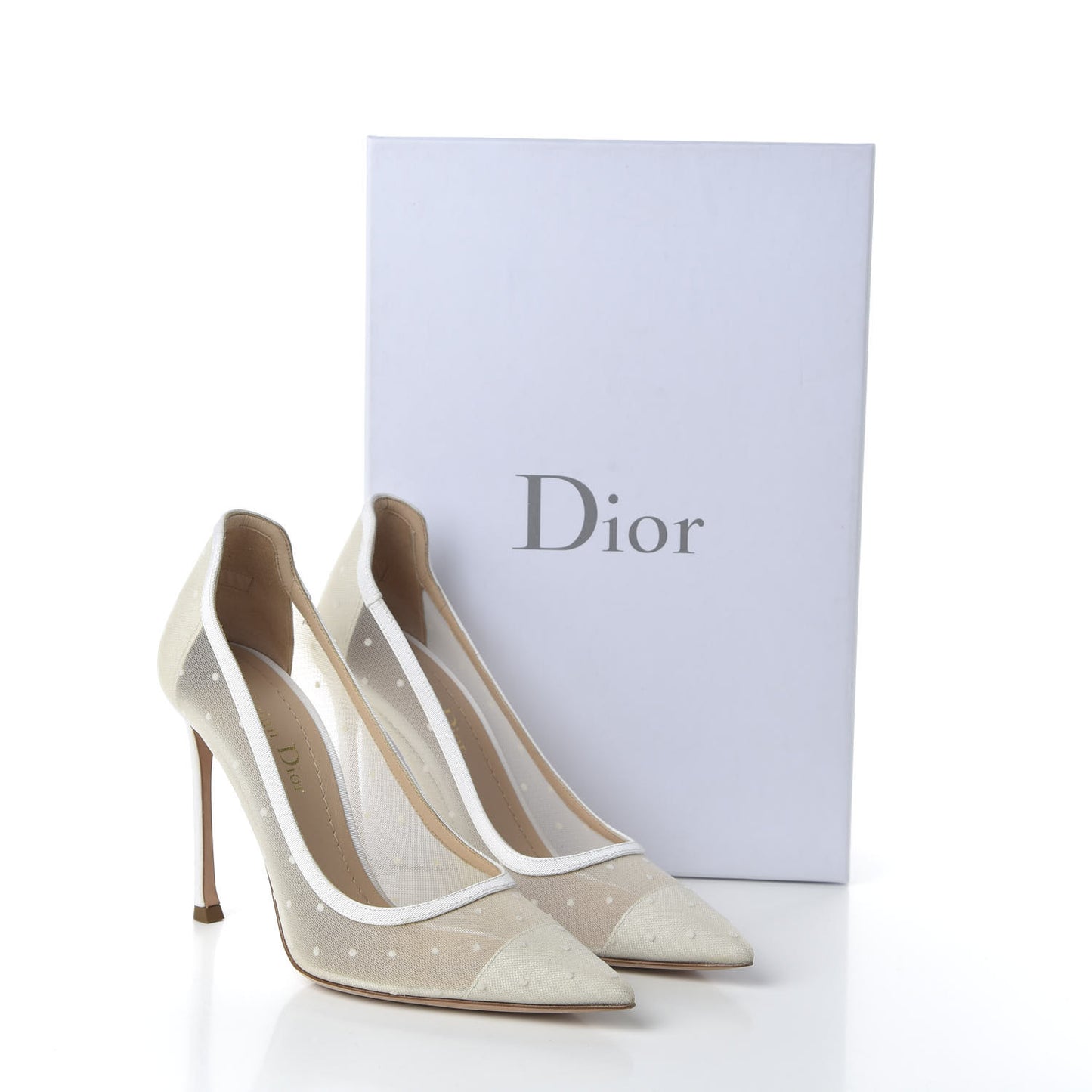 Mesh Plumetis Tulle D-Moi Pumps 36 White