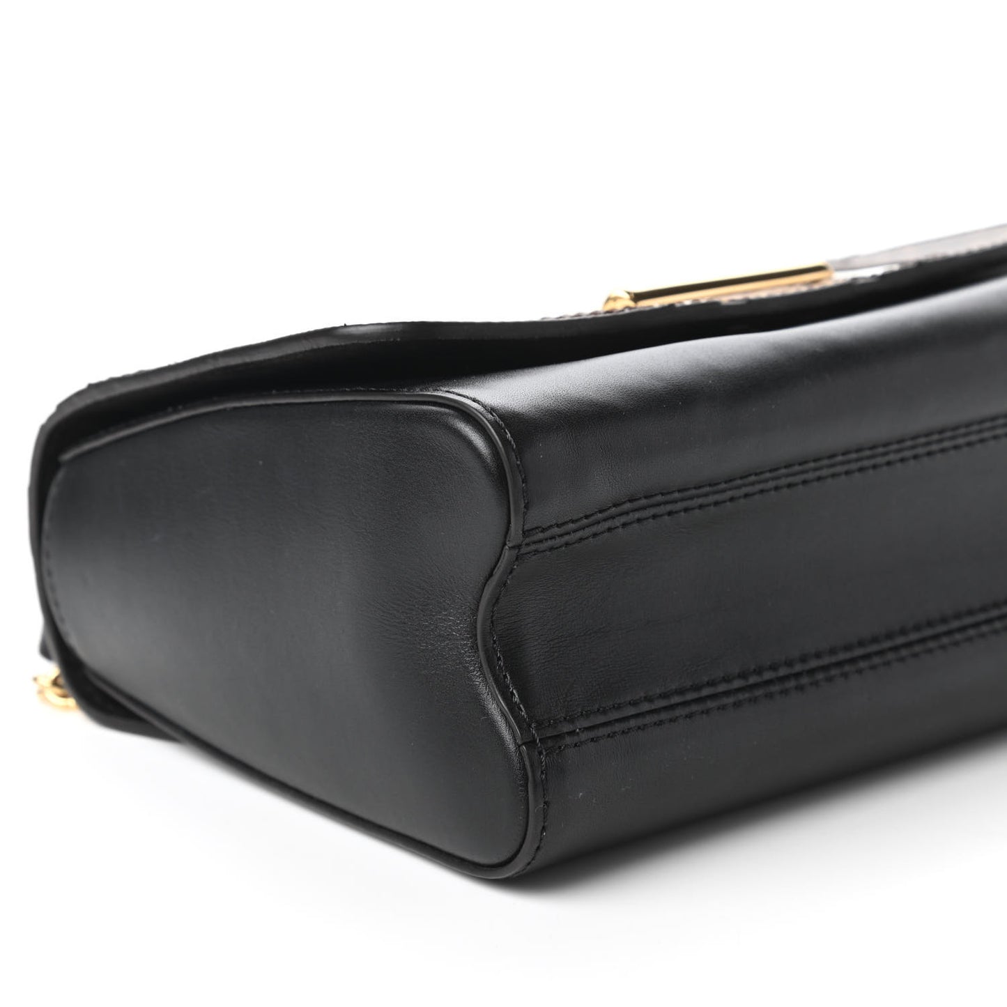 Veau Satin Monogram Twist Shoulder Bag MM Black