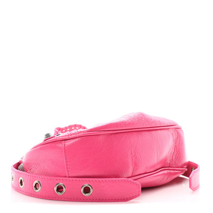 Balenciaga Agneau Arena Le Cagole Shoulder Bag XS Hot Pink 5 of 12