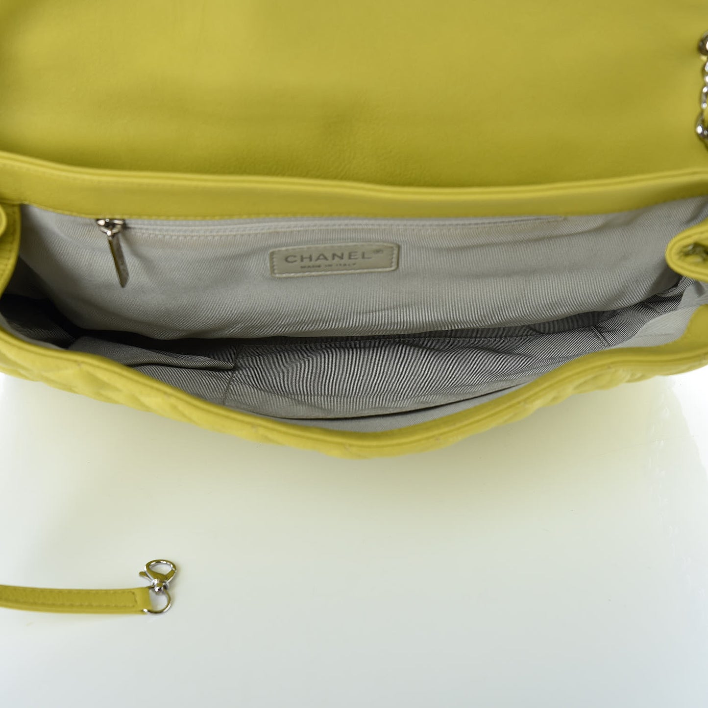 Washed Lambskin Quilted Maxi Chain Around Flap Yellow