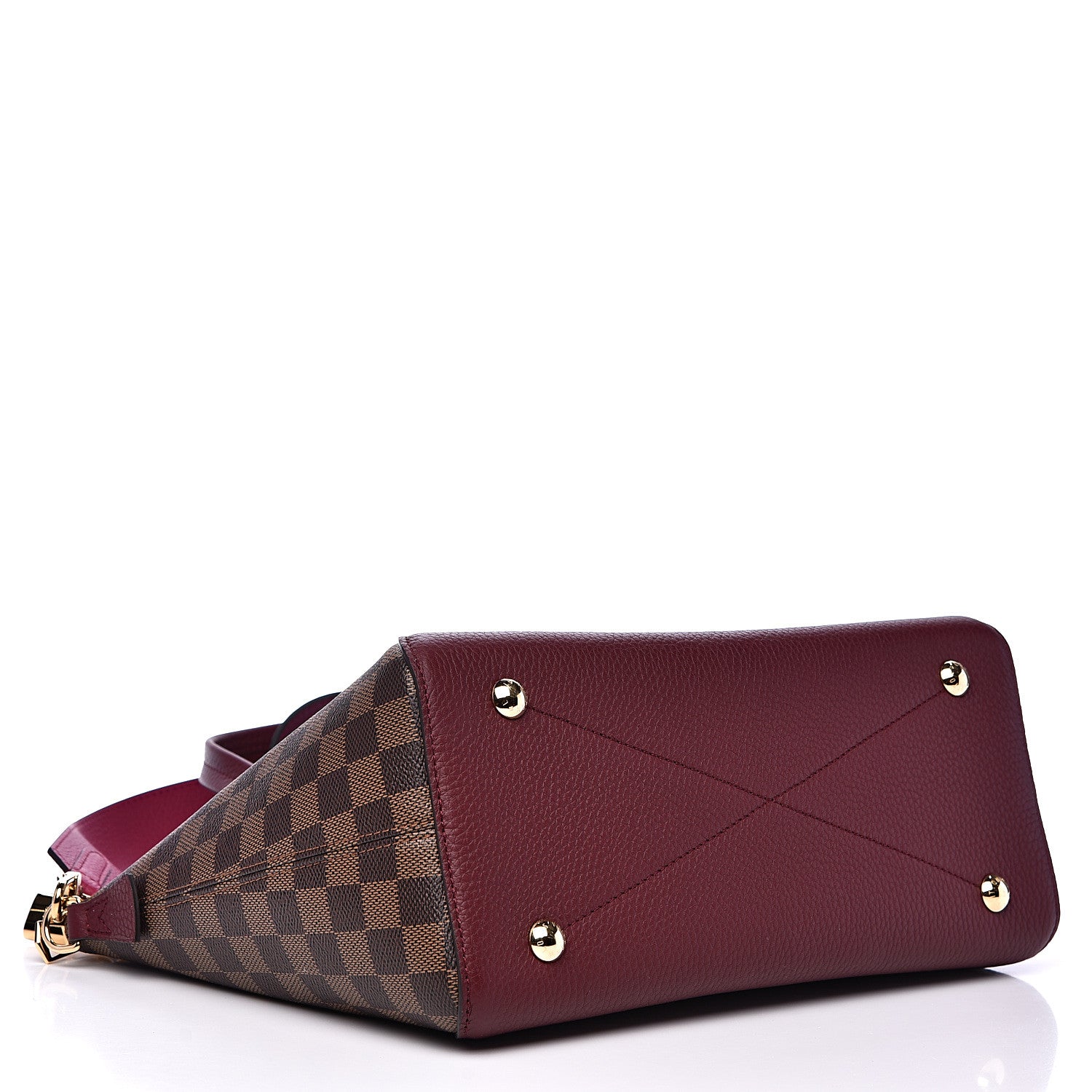 Louis Vuitton Damier Ebene Cuir Taurillon Hyde Park Fuchsia 3 of 8