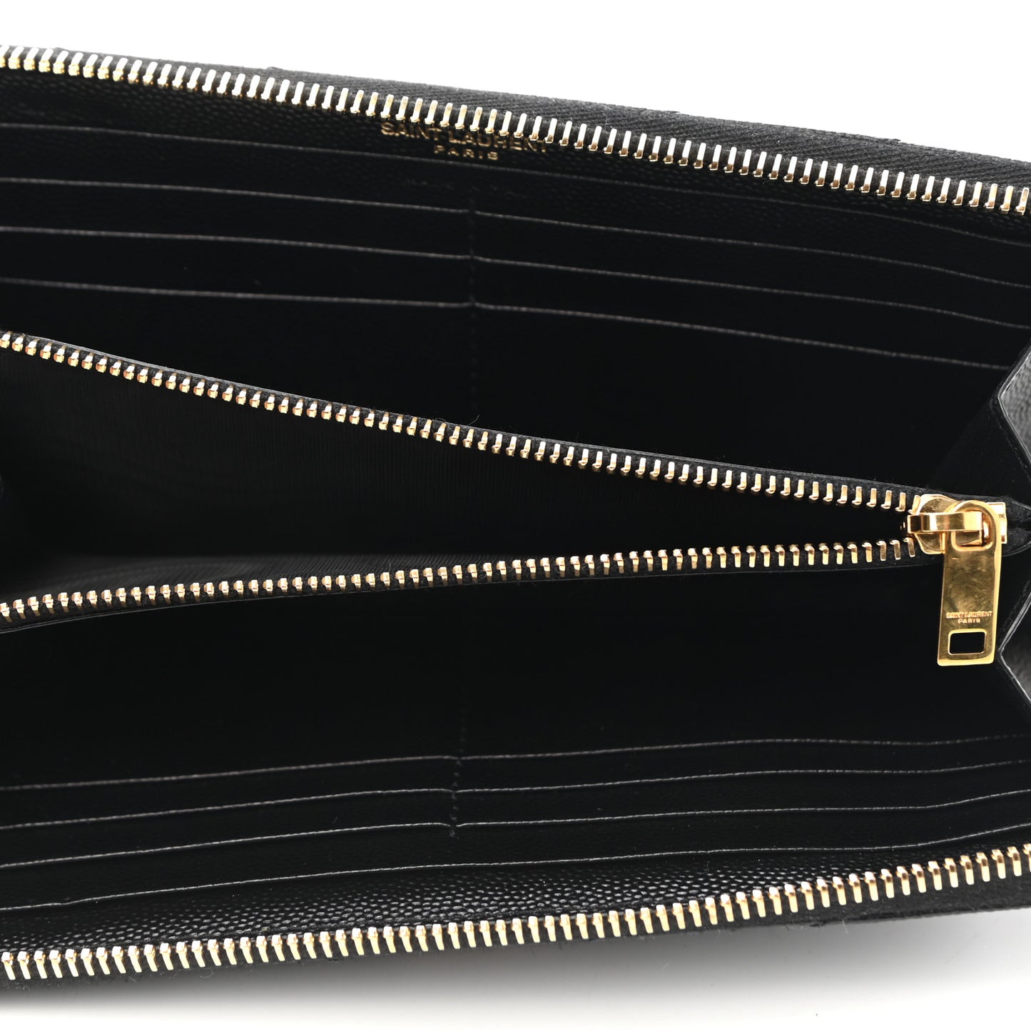 Grain De Poudre Matelasse Chevron Monogram Zip Around Wallet Black