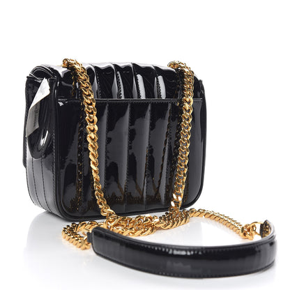 Saint Laurent Patent Calfskin Matelasse Monogram Small Vicky Chain Bag Black 3 of 8