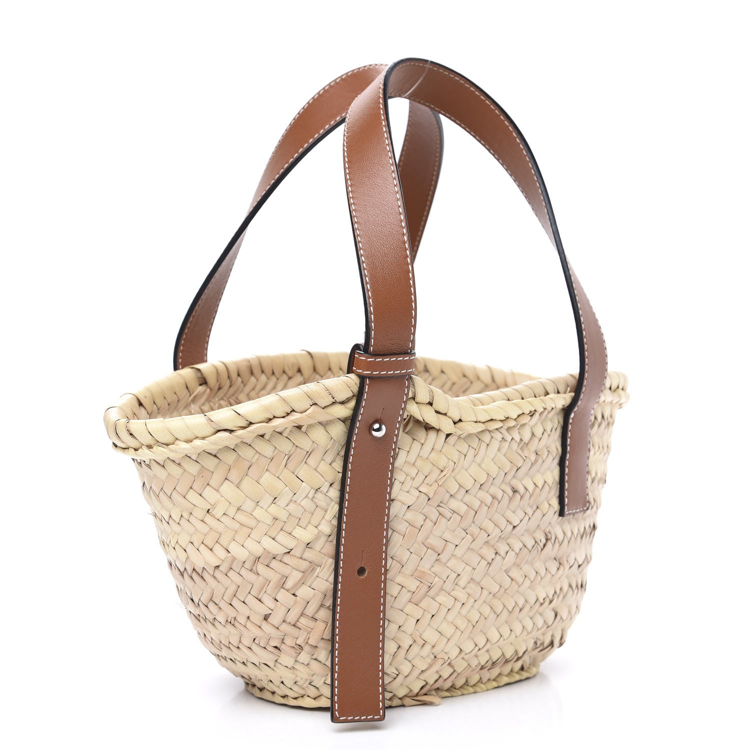 Loewe Raffia Small Basket Tote Bag Natural Tan 2 of 8