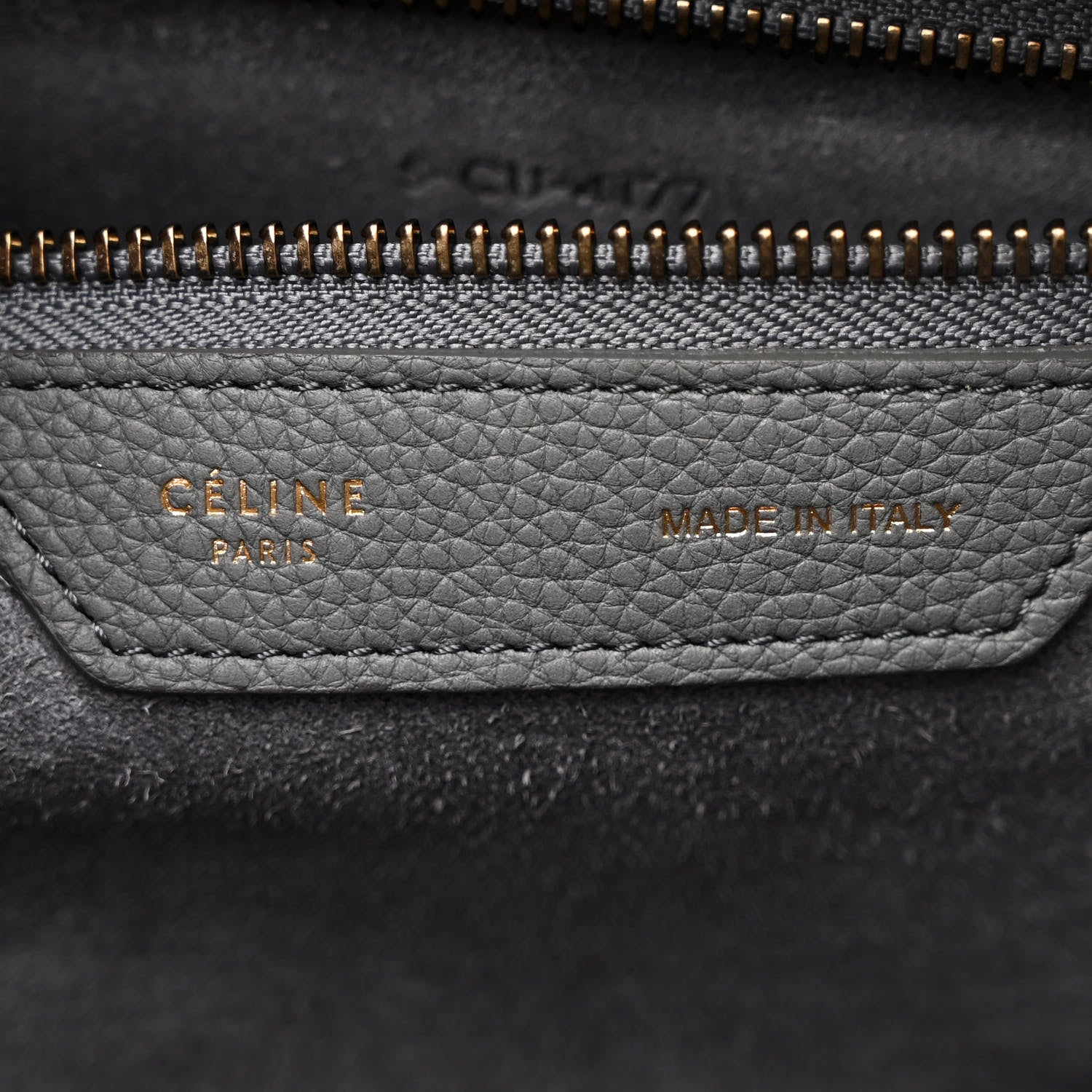 Celine Drummed Calfskin Mini Luggage Kohl 6 of 10