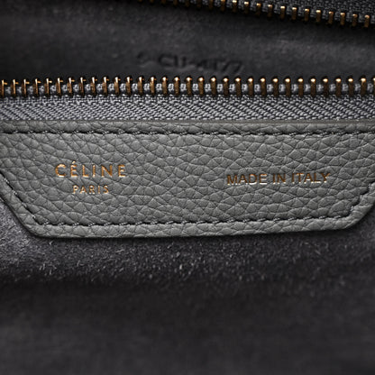Celine Drummed Calfskin Mini Luggage Kohl 6 of 10