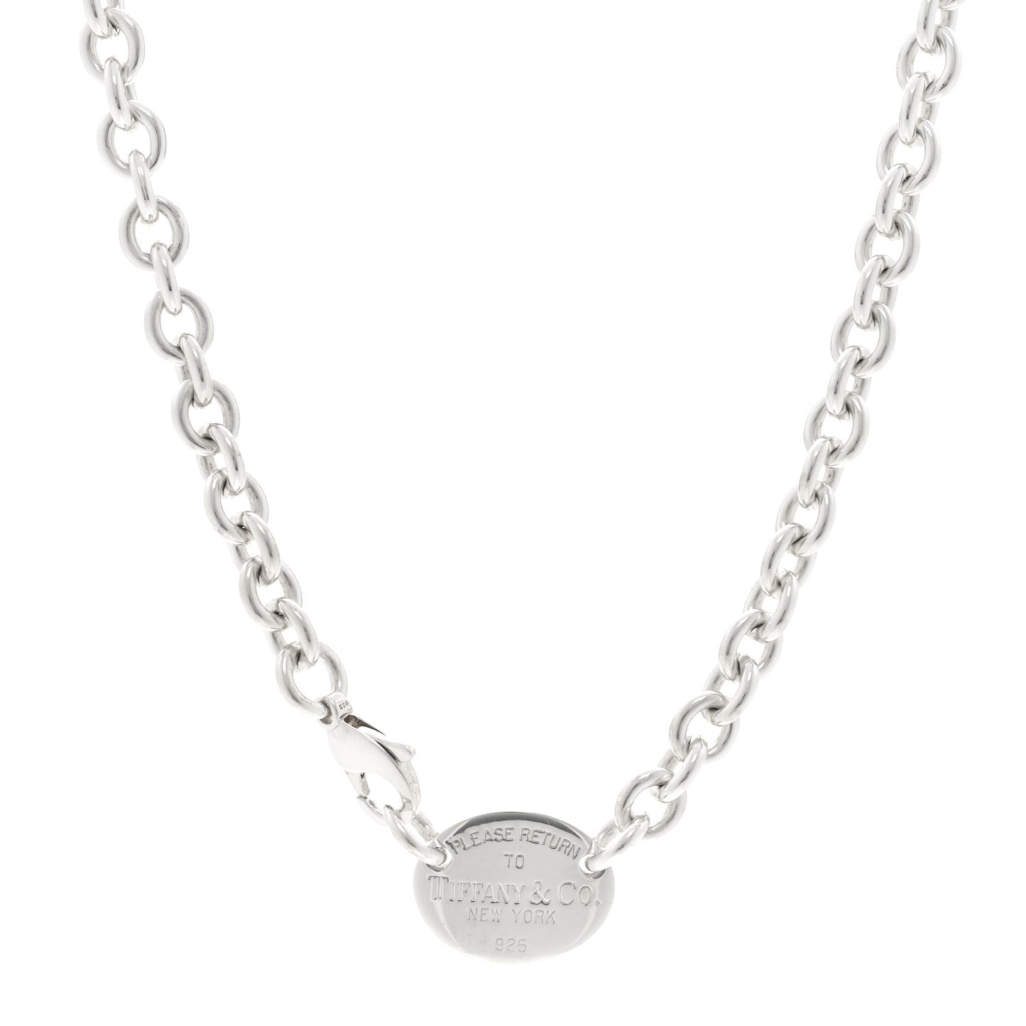 Sterling Silver Return to Tiffany Oval Tag Choker Necklace