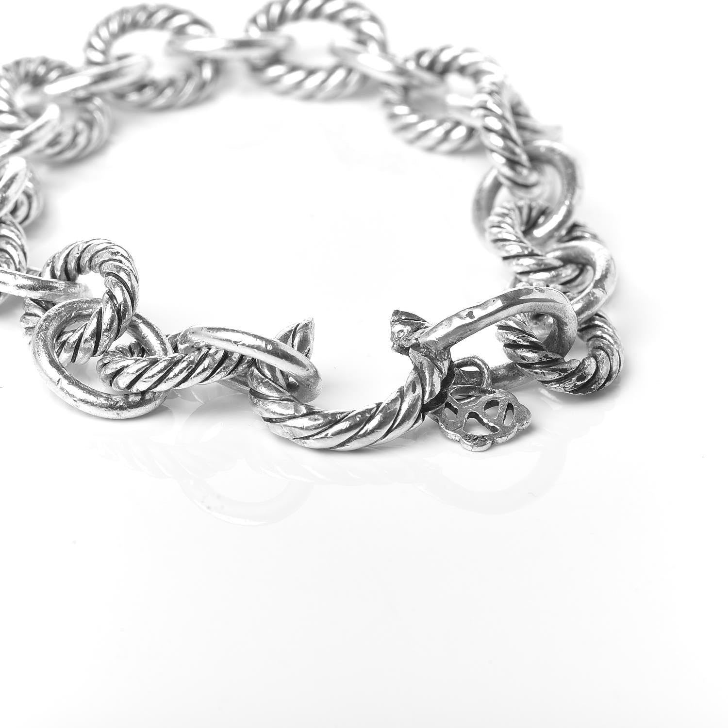David Yurman Sterling Silver 12mm Large Oval Link Bracelet 4 of 8