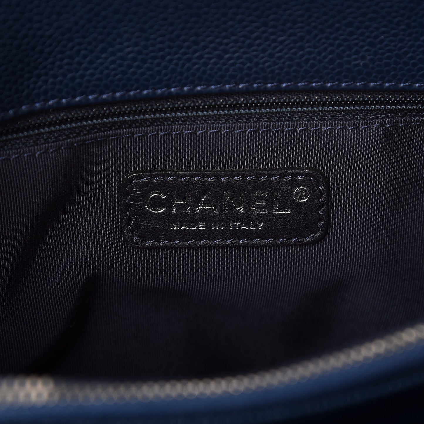 Caviar Quilted Grand Shopping Tote GST Dark Navy Blue