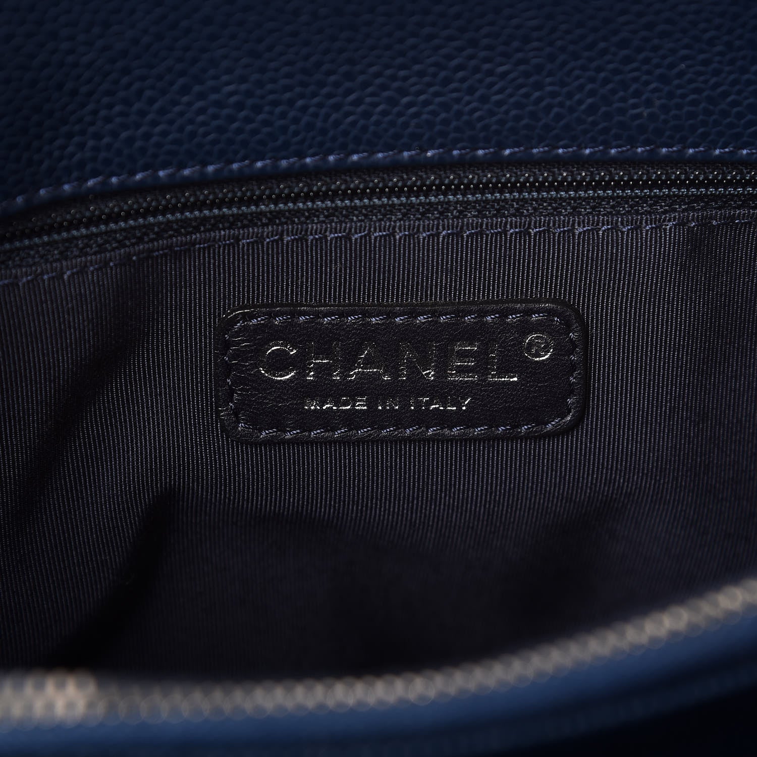 Chanel Caviar Quilted Grand Shopping Tote GST Dark Navy Blue 8 of 9