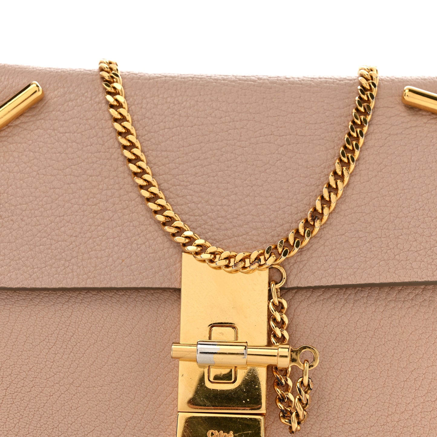 Grained Lambskin Mini Drew Shoulder Bag Cement Pink