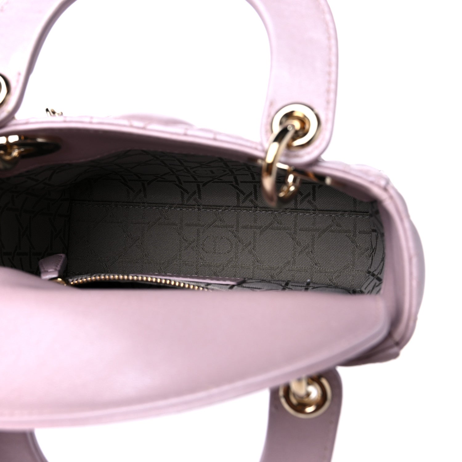 Christian Dior Metallic Lambskin Cannage Mini Lady Dior Lotus 4 of 9