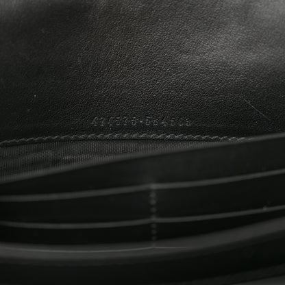 Gucci Calfskin Matelasse GG Marmont Chain Wallet Black 6 of 12