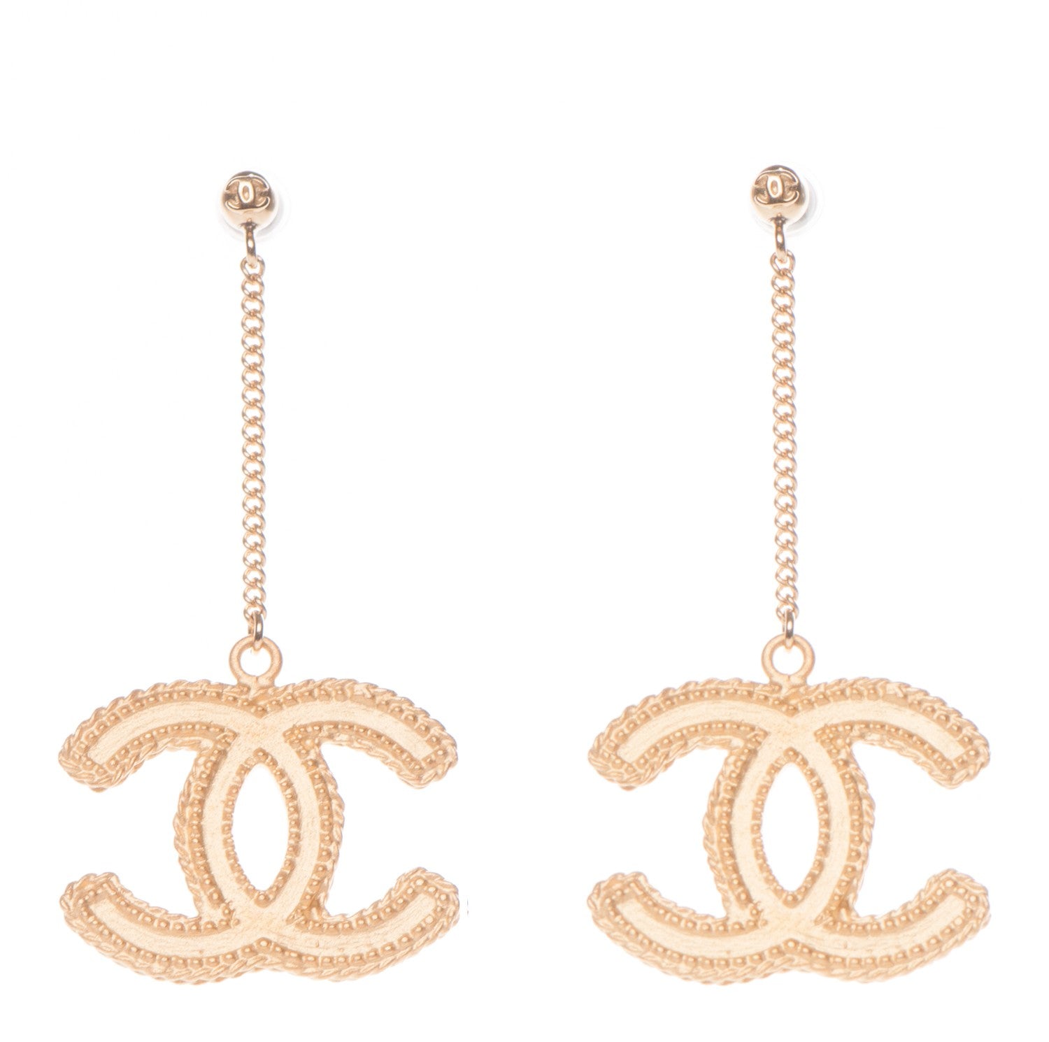 Chanel CC Drop Earrings Gold 1 of 5