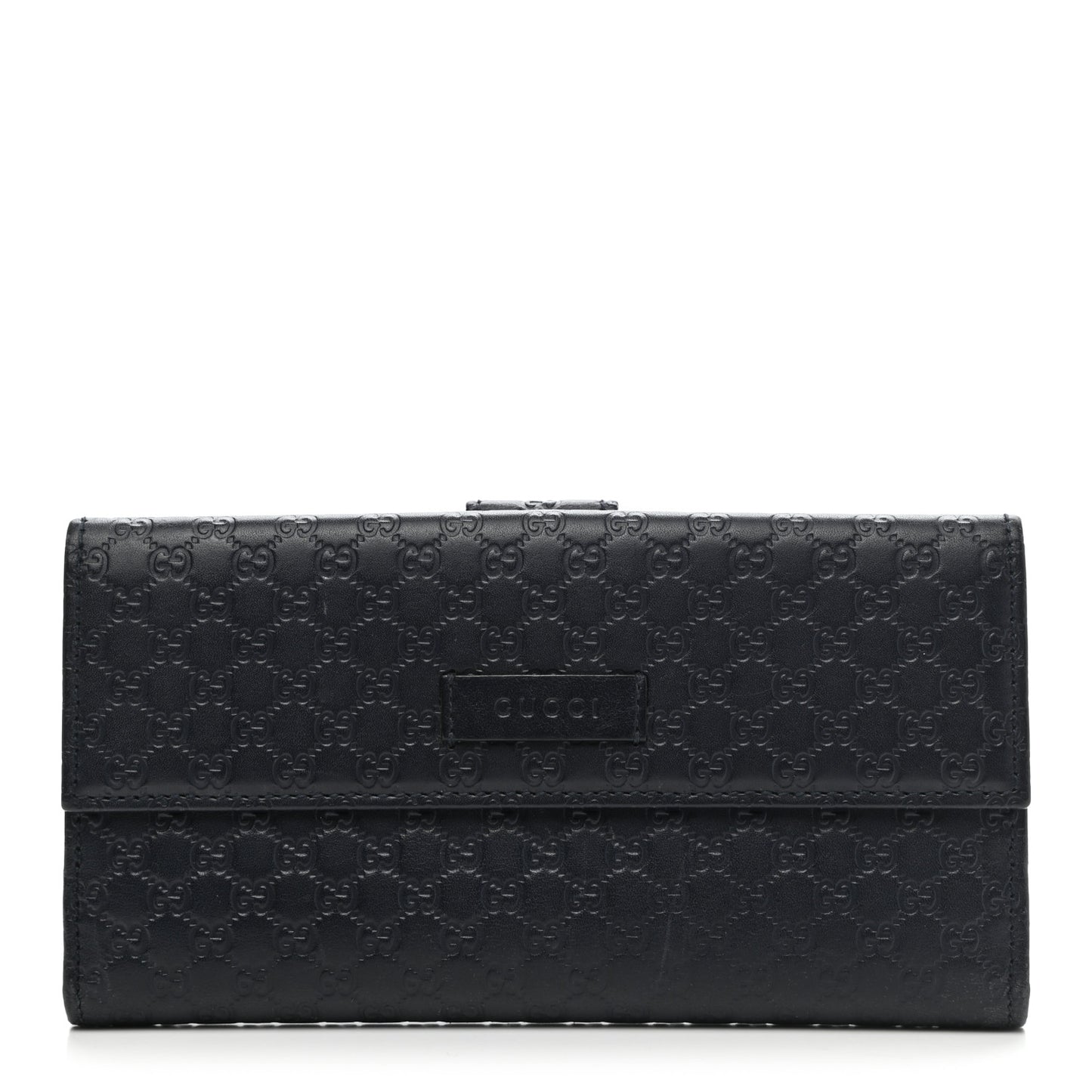Microguccissima Continental Flap Wallet Navy