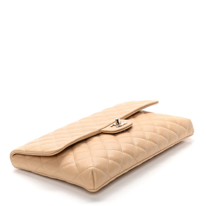 Chanel Caviar Quilted Flap Clutch Beige 4 of 8