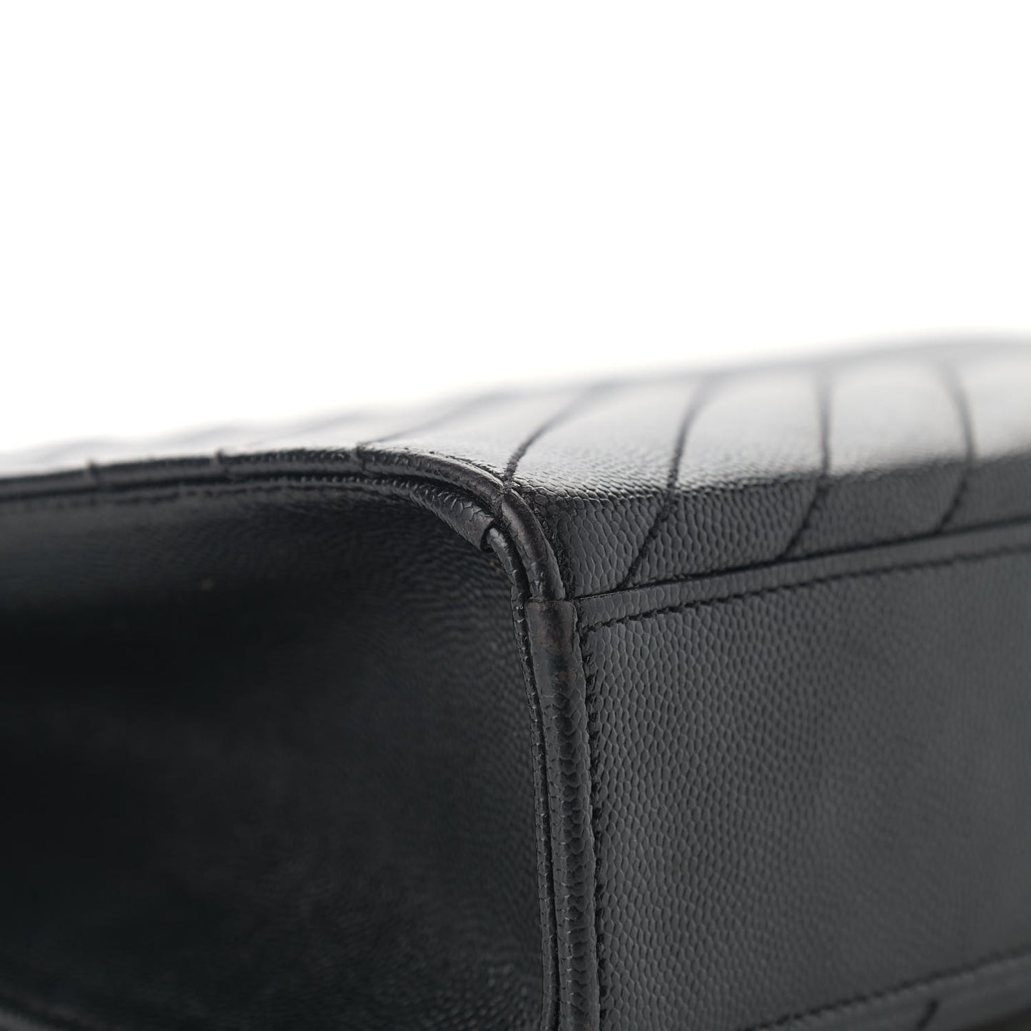 Grain De Poudre Matelasse Chevron Large Monogram Satchel Black