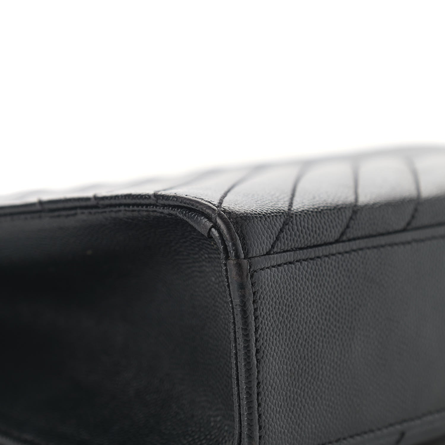 Saint Laurent Grain De Poudre Matelasse Chevron Large Monogram Satchel Black 17 of 17