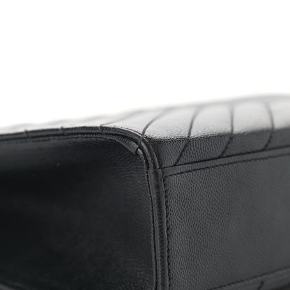 Saint Laurent Grain De Poudre Matelasse Chevron Large Monogram Satchel Black 17 of 17