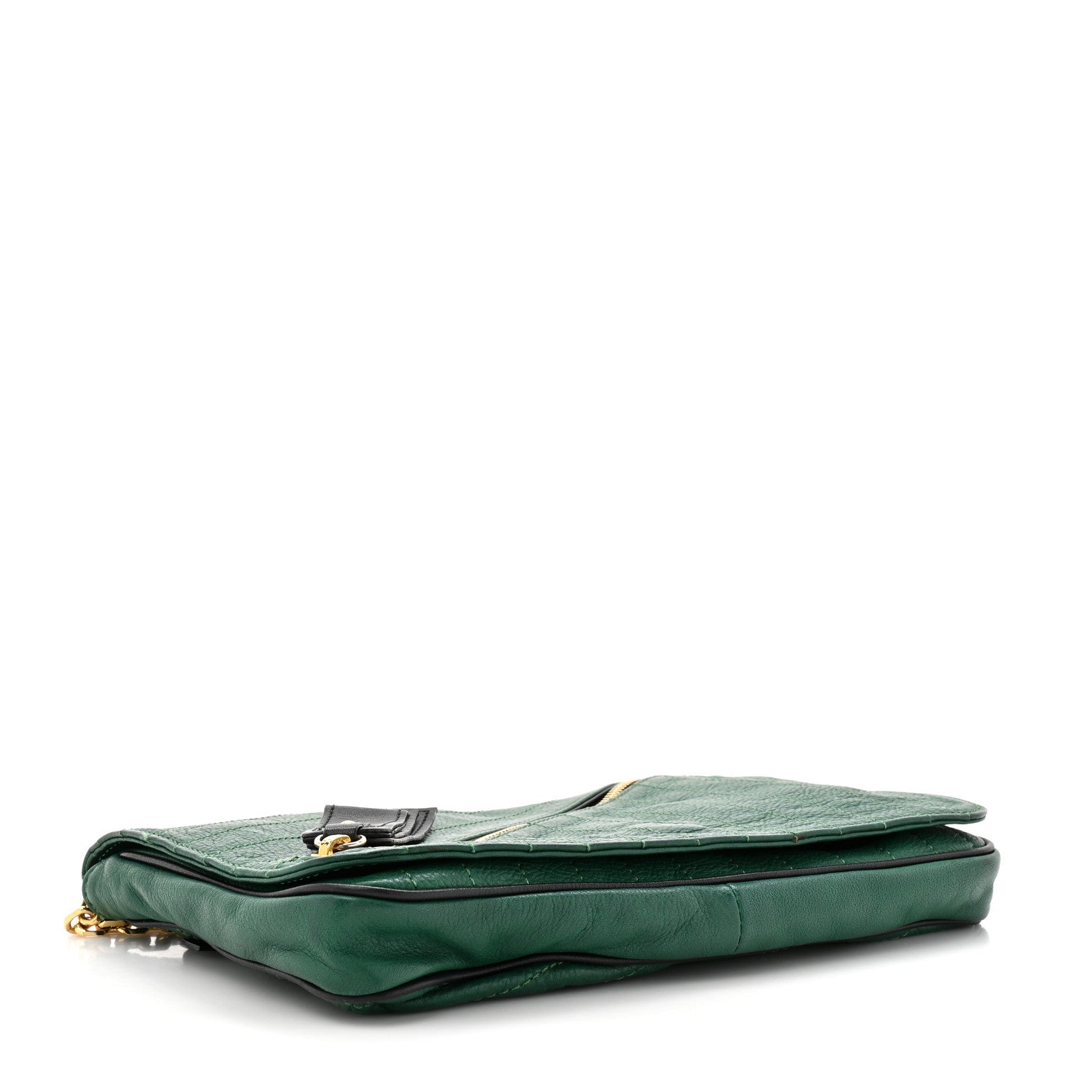 Christian Louboutin Calfskin Trophe Twist Pocket Shoulder Bag Emerald 4 of 10