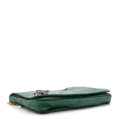 Christian Louboutin Calfskin Trophe Twist Pocket Shoulder Bag Emerald 4 of 10