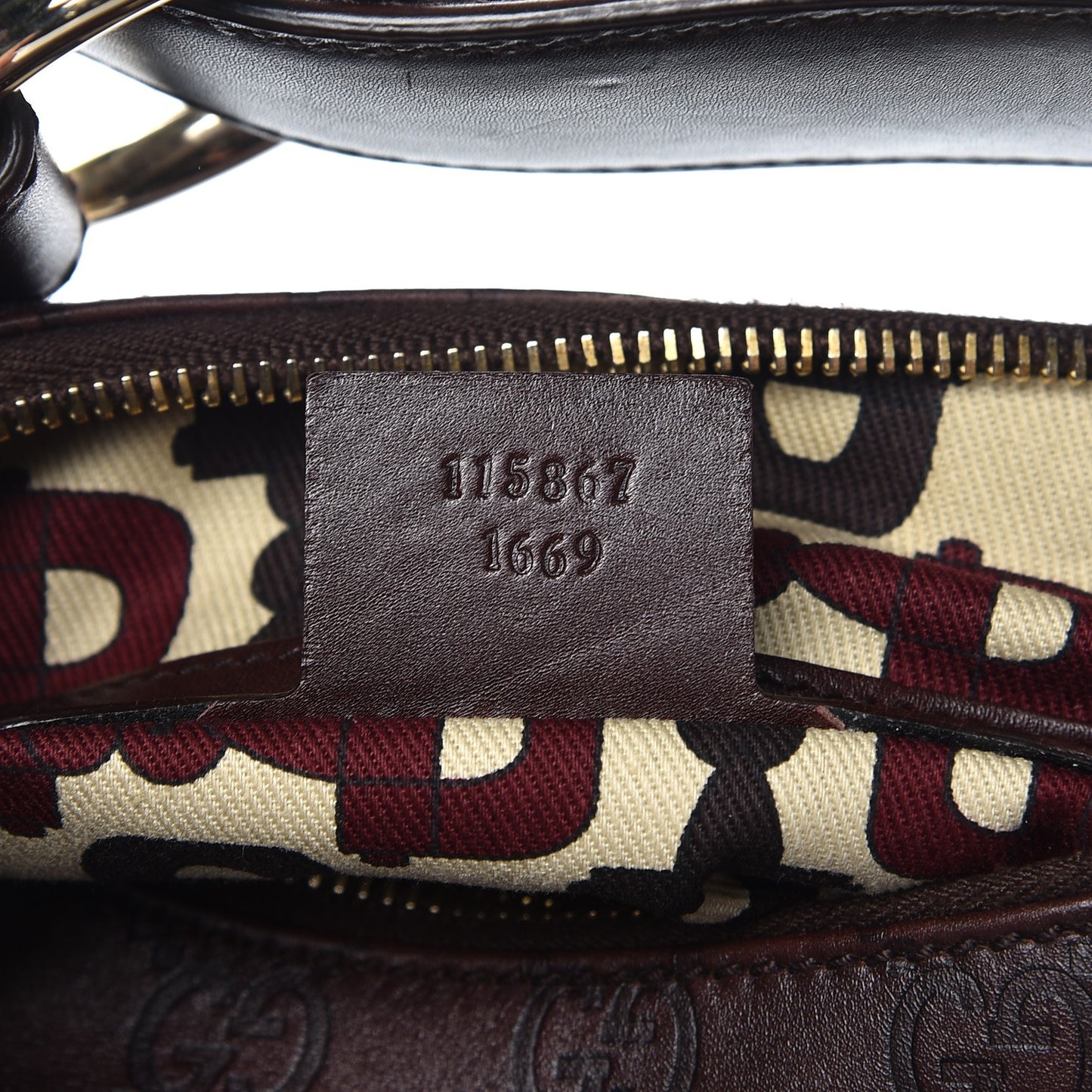 Guccissima Medium Horsebit Chain Hobo Dark Brown