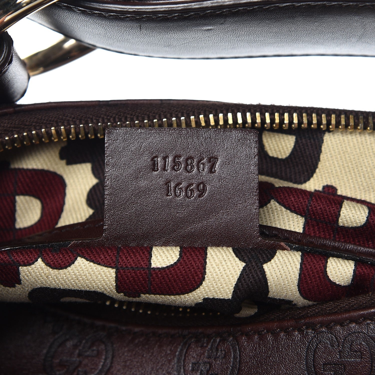 Gucci Guccissima Medium Horsebit Chain Hobo Dark Brown 7 of 11