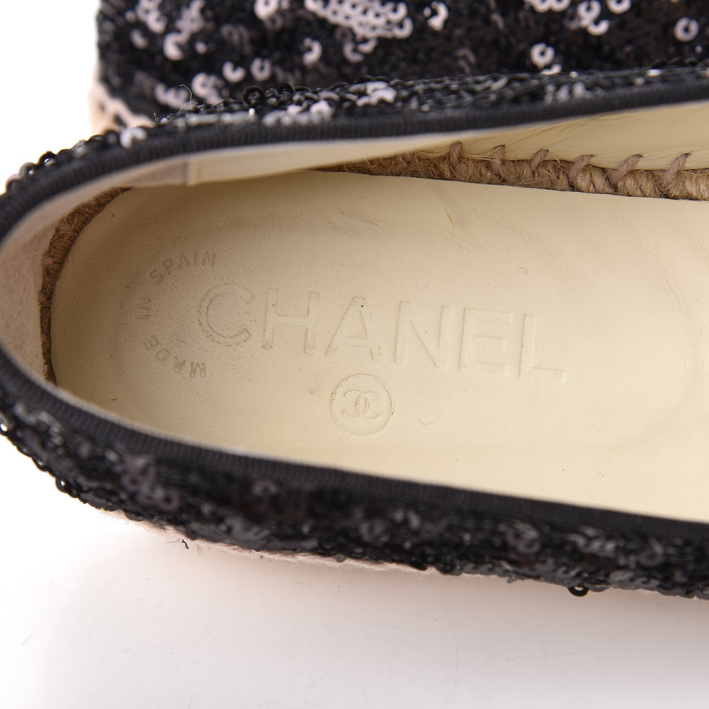 Patent Sequin CC Espadrilles 40 Black