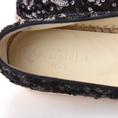 Chanel Patent Sequin CC Espadrilles 40 Black 7 of 13