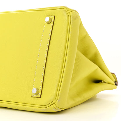 Hermes Epsom Candy Birkin 35 Lime Gris Perle 10 of 18