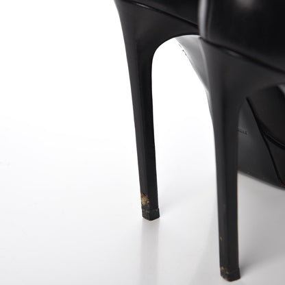 Saint Laurent Calfskin Janis 105 Fold Over Ankle Boots 37.5 Black 13 of 17