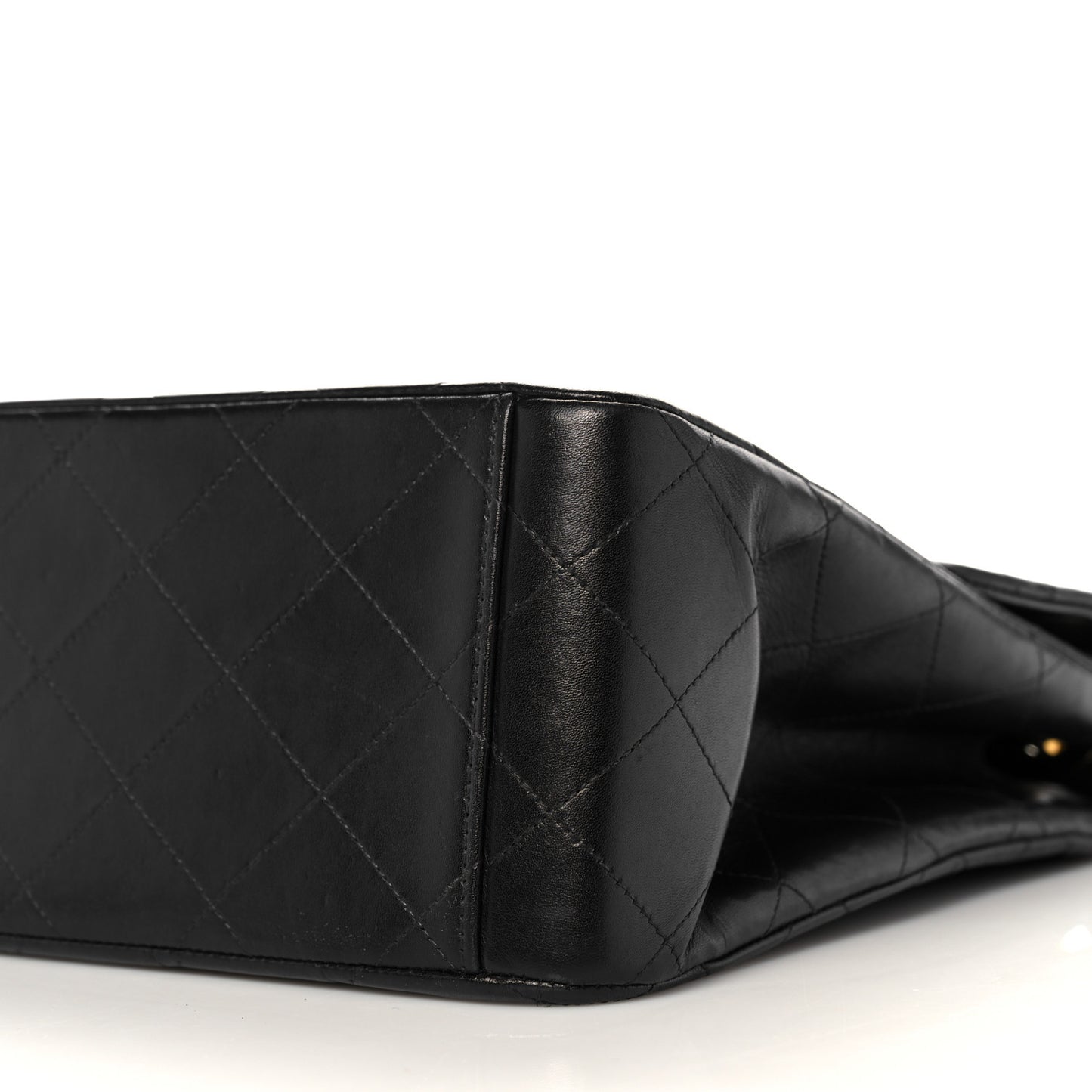 Lambskin Quilted XL Jumbo Single Flap Black