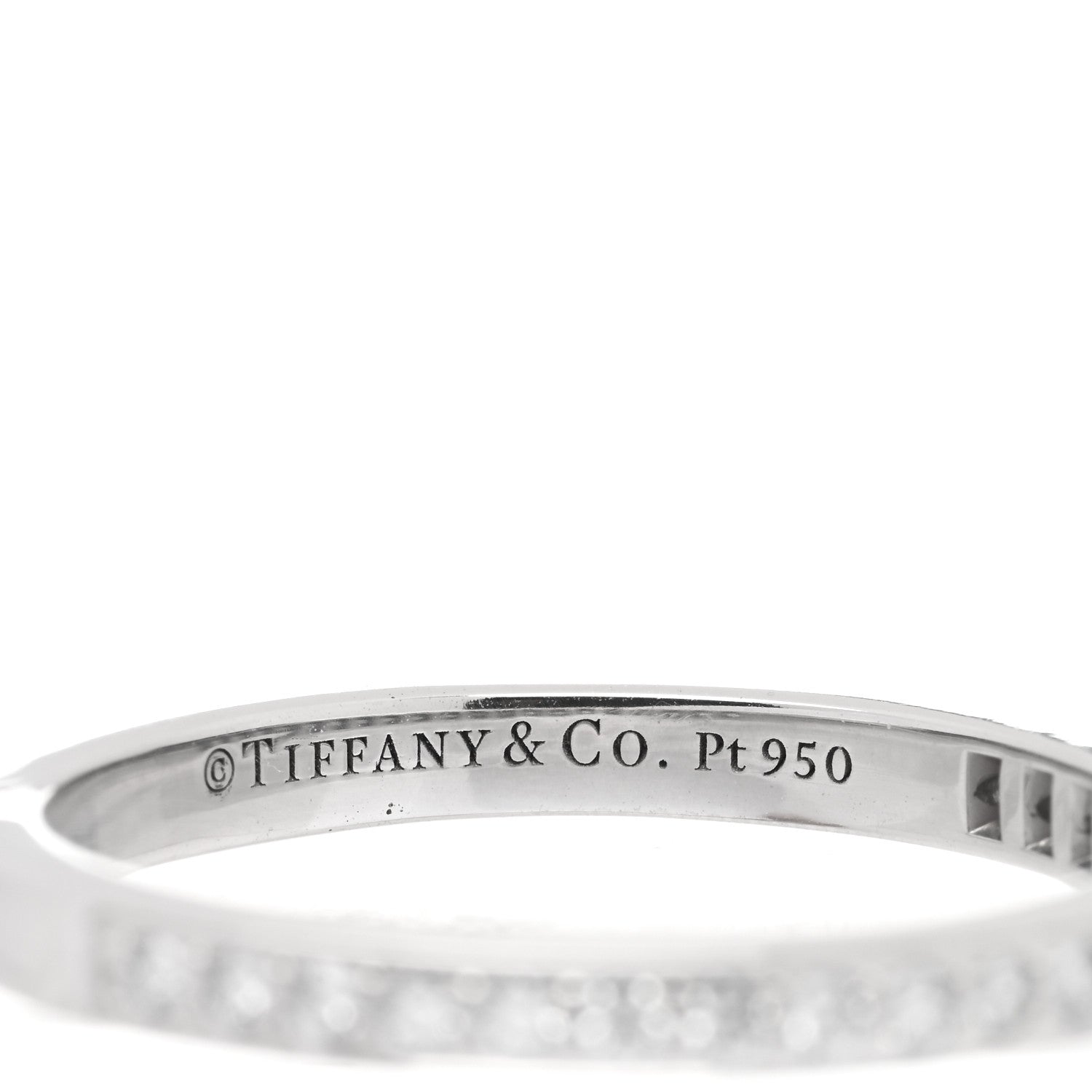Tiffany Platinum Diamond Grace Half Circle Wedding Band Ring 54 7 4 of 4
