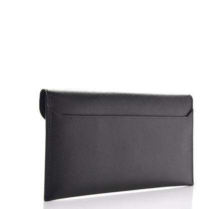 Prada Saffiano Bi-Color Envelope Wallet Black Peonia 3 of 9
